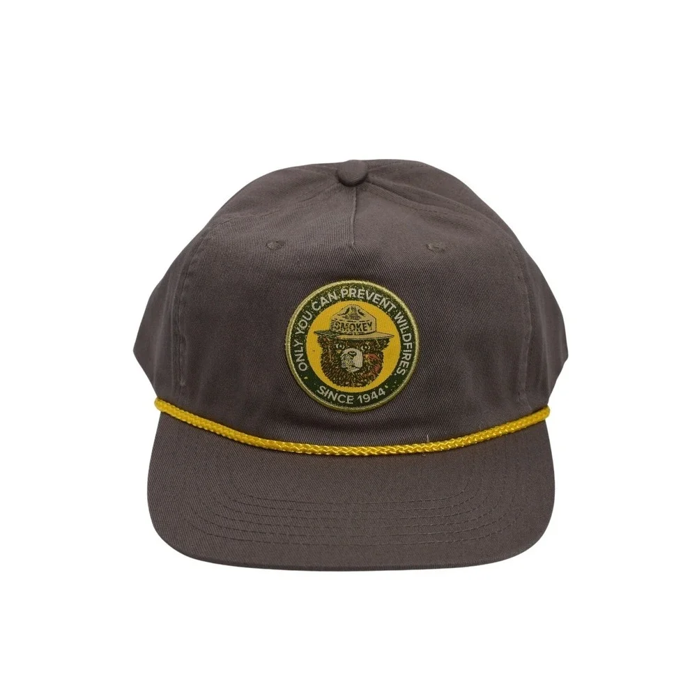 Smokey The Bear Only You Can Prevent‎ Forest Fires Rope Snapback Hat Cap Brown